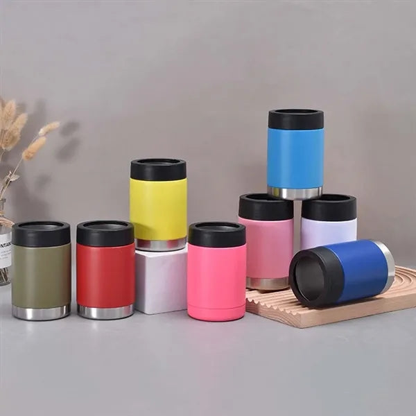 12oz double wall beverage holder insulated bottle can cooler
