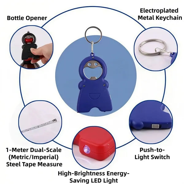 3-in-1 Smiley Face Keychain: