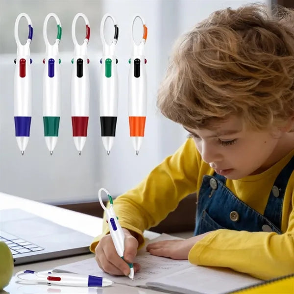 Carabiner Pen Retractable Ballpoint Multicolor Pen
