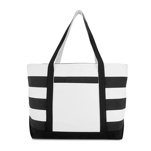 Striped Canvas Boat Tote