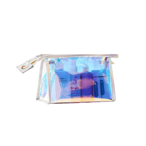 Laser PVC Cosmetic Bag Travel Toiletry Pouch with Zipper