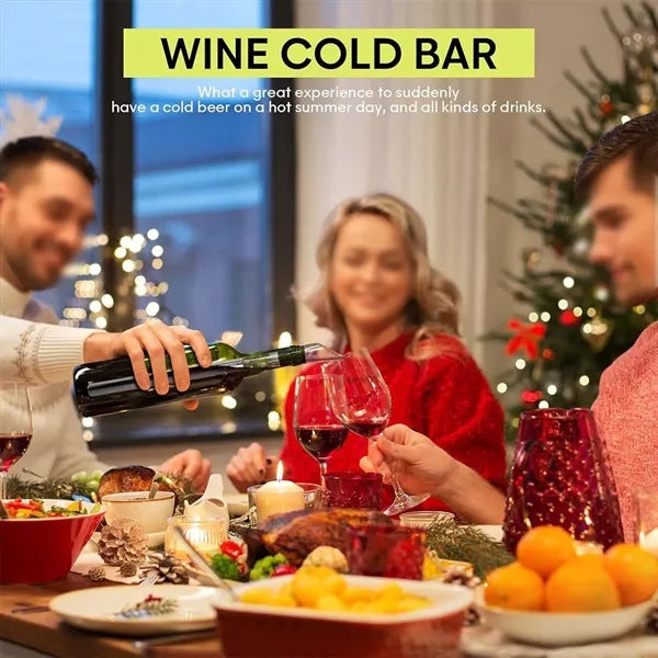 Stainless steel wine bottle cooler stick with stopper