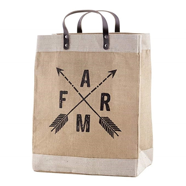 Jute Tote Bag With Genuine Leather Handles