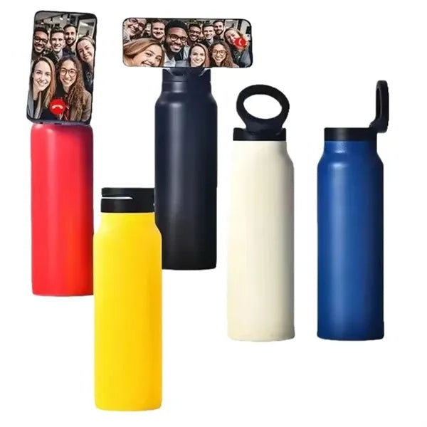 Water Bottle with Magnetic Phone Mount