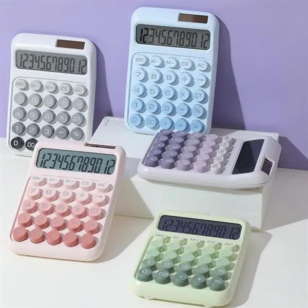 12 Digits Big Buttons Dual Power Mechanical Desk Calculator