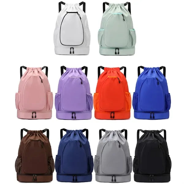 Drawstring Tennis Sports Backpack Water Resistant String Bag