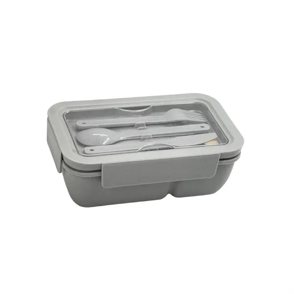 Single-Layer Bamboo Lid Lunch Box with Cutlery Set