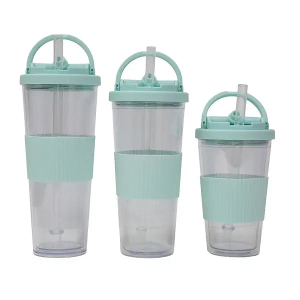 16 OZ Outdoor Plastic Water Sports Bottle With Straw