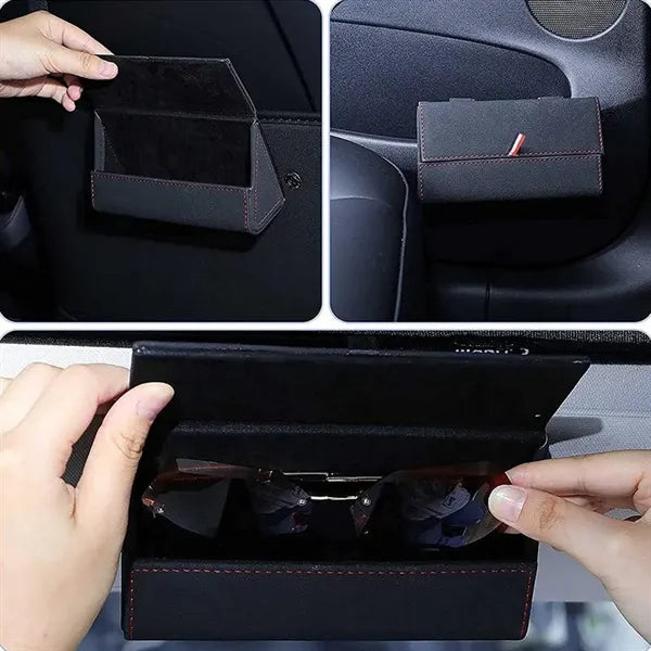 Premium sunglasses holder for car sun visor storage case