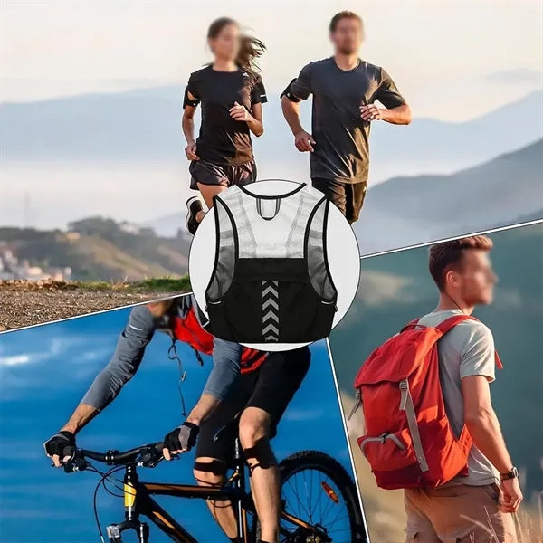 Lightweight running vest backpack with multiple pockets