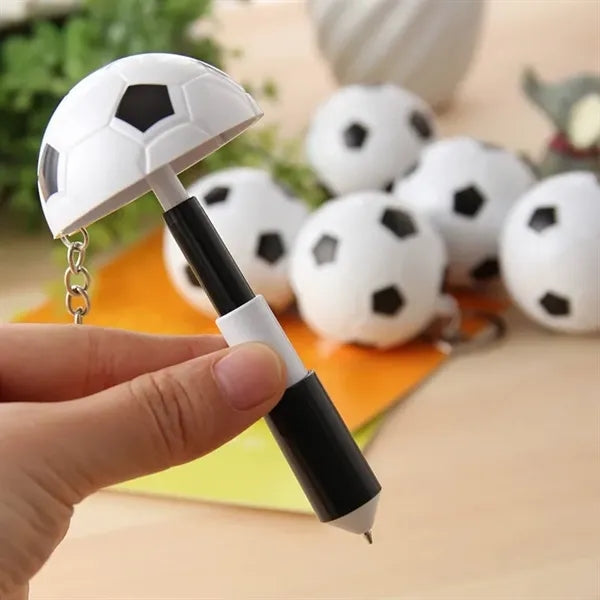 Retractable Soccer Ballpoint Pens Keychain