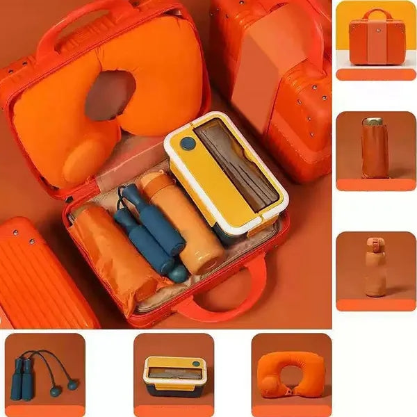 Tote suitcase gift set with multi-use travel essentials
