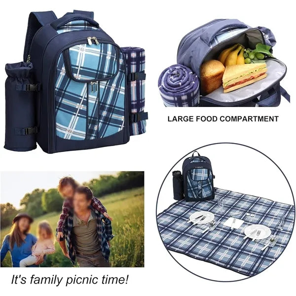 Picnic backpack bag for 4 person cooler for outdoor hiking