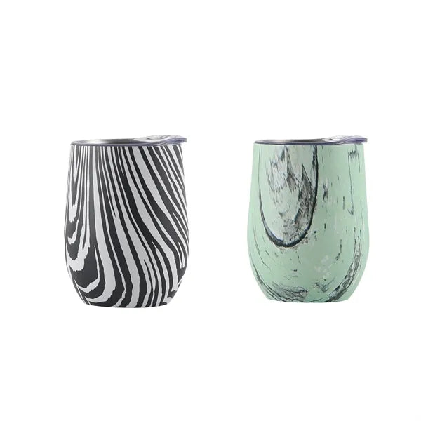12oz 304 Stainless Steel Wood Grain Eggshell Tumbler