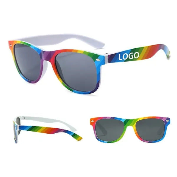 Rainbow Stripe Classic Frame Sunglasses