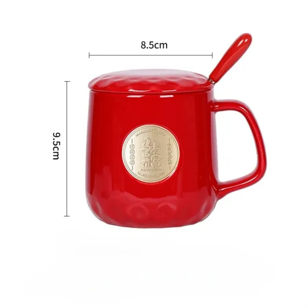 13.5 Oz. Ceramic Mug with Lid & Spoon Business Gift