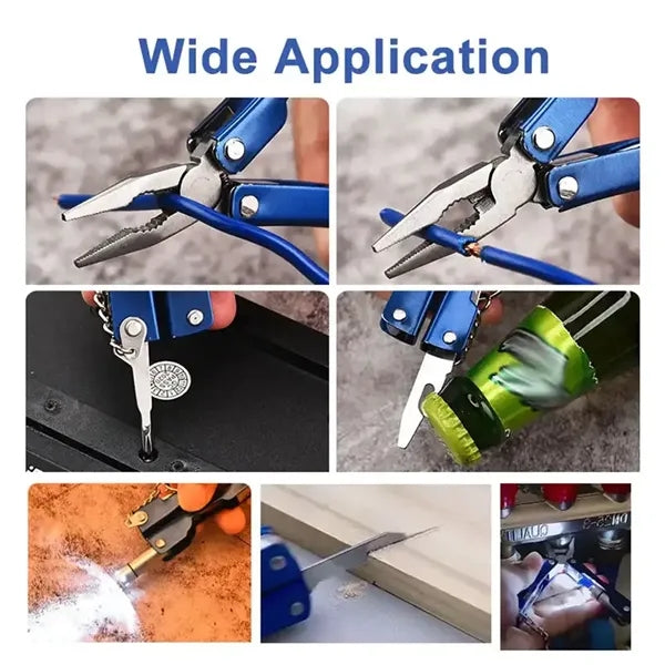 9-in-1 multitool pliers with pocket knife for camping hiking