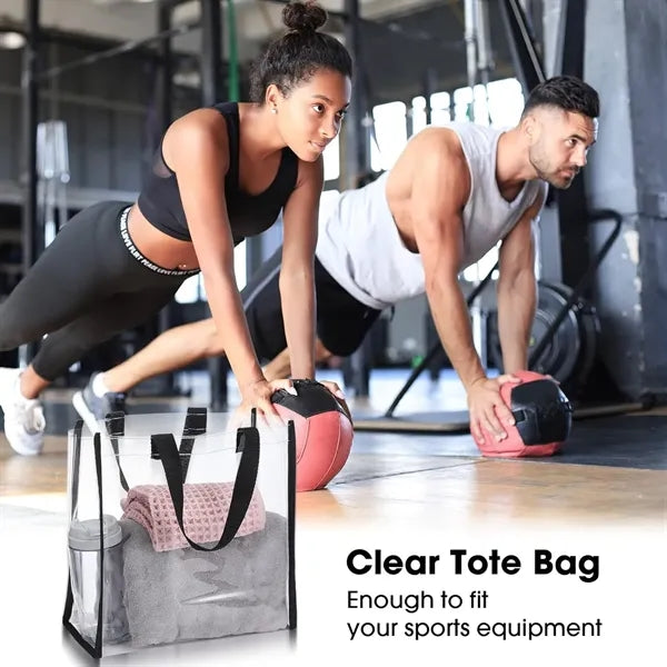 Large Clear PVC Tote Bag with Handles