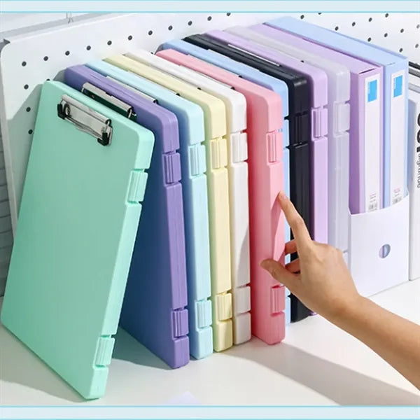 2-in-1 A4 Clipboard & File Storage Box with Pen Holder