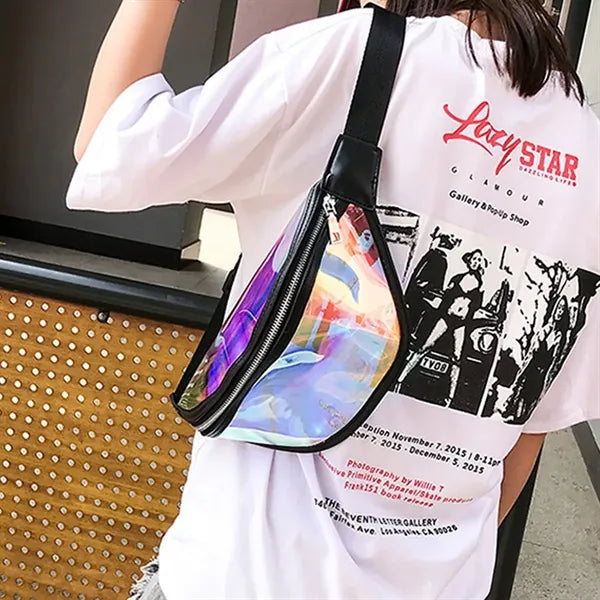 Fashionable Holographic Clear Neon Fanny Pack Waist Bag