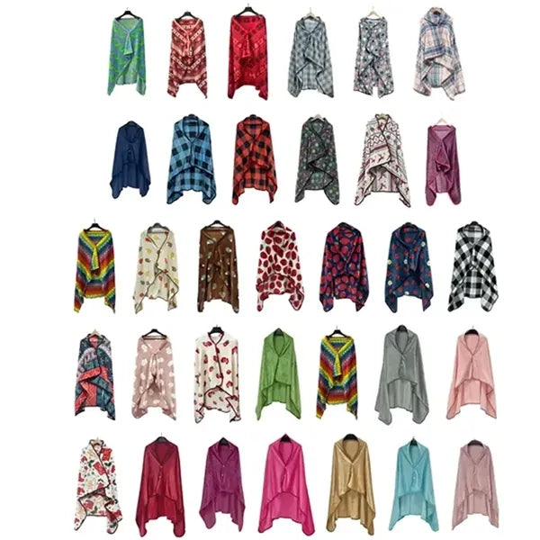 Coral Fleece Wearable Blanket w/ Pouch
