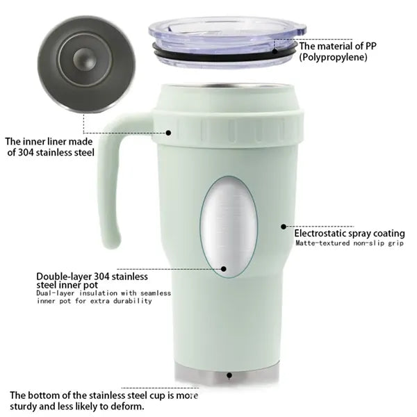 40oz Stainless Steel Vacuum Tumbler Water Bottle With Handle