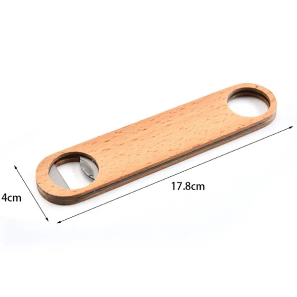 Stainless Steel Beer Bottle Opener With Wooden Handle