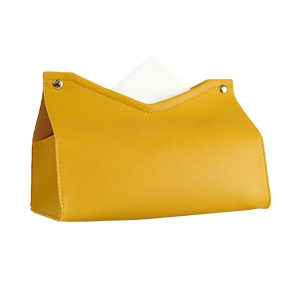 Rectangle V-Shaped PU Leather Tissue Box Cover