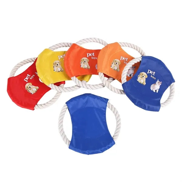 Durable Pet Cotton Rope Flying Disc Dog Toy For Outdoor Toss