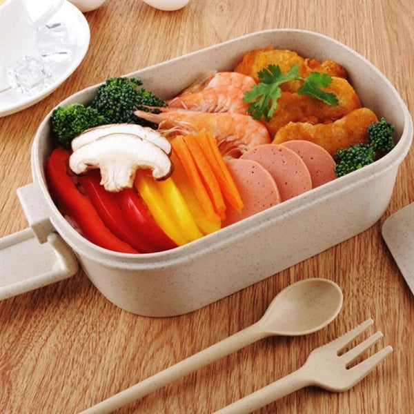 800ml Students' Wheat Straw Fiber Lunchbox