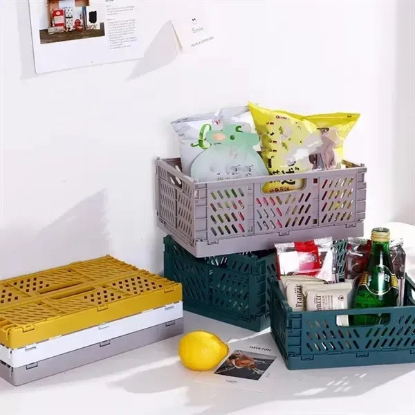 Foldable Plastic Utility Crate with Handles