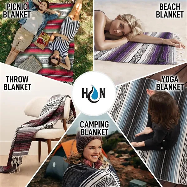Mexican Striped Handwoven Oversized Blanket