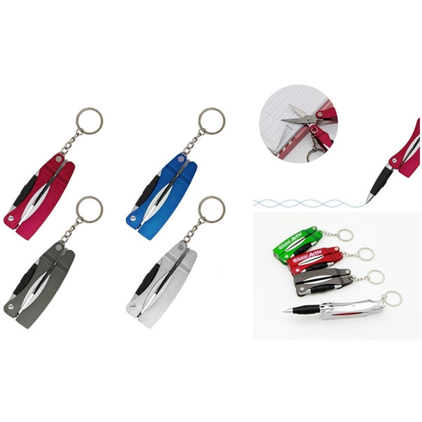 Folding Scissors Flashlight Ballpoint Pen