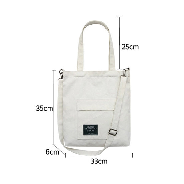 12OZ Cotton Canvas Tote Shoulder Bag