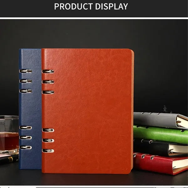 PU Leather Lined Spiral Journal Notebook for Writing