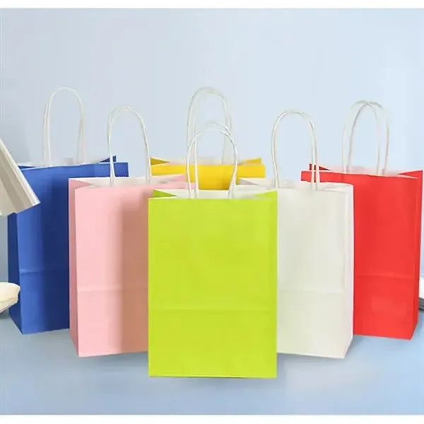 Kraft Brown Paper Shopping Party Gift Bags With Handles