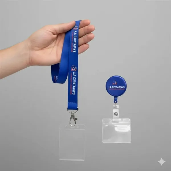 Adjustable fabric lanyard with printed design