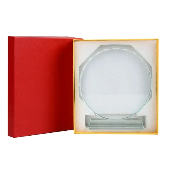 Round Shape Crystal Award With 3/5" Thick Base