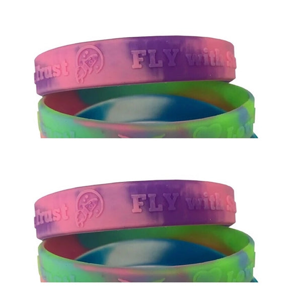 Two-Color Swirl Embossed Silicone Bracelet