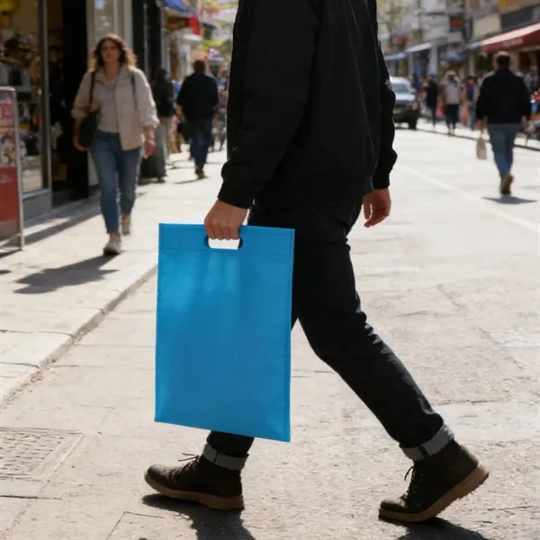 Heat Sealed Non Woven Shopping Bag W/ Die Cut Handle
