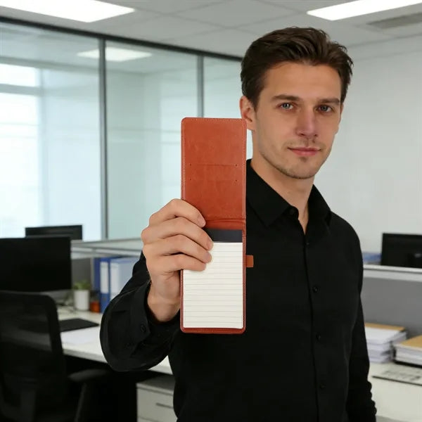 A7 Pocket Leather Notepads Holder Set W/ Card Slot