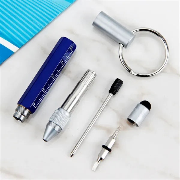 Metal Multifunction Tool Ballpoint Pen With Key Chain