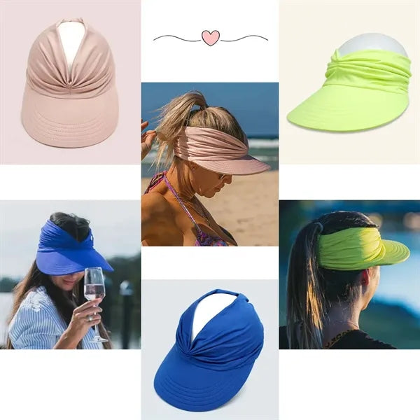 Portable outdoor sports women's beach sun hat empty top cap