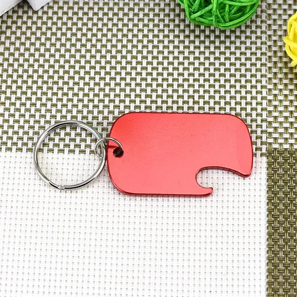 Aluminum Keychain Dog Tag with Bottle Opener