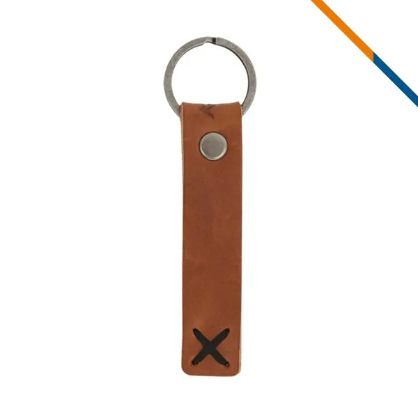 GrainKey Riveted Leather Keychain