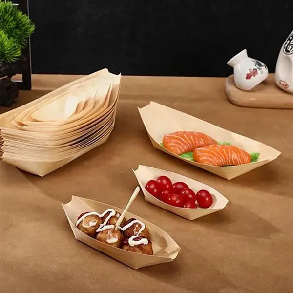 Disposable Pine Wood Boat Plate