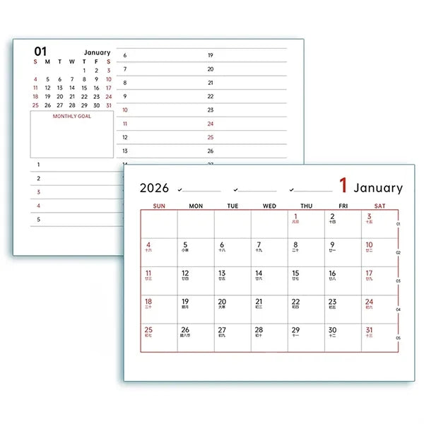 Desk Organizer With 12 Months Calendar