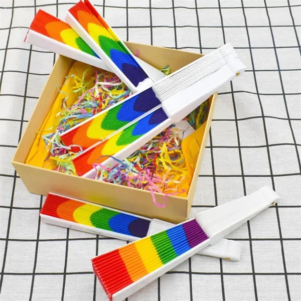 9" Rainbow Pride Folding Fan