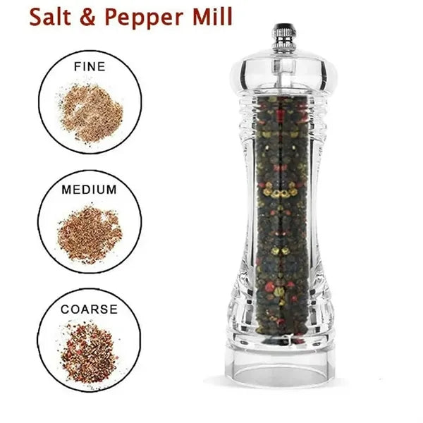 Acrylic Manual Pepper Salt Grinder Adjustable Coarseness