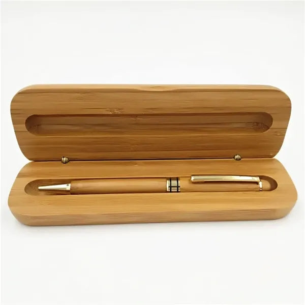 Bamboo Ballpoint Pen Set Gift Case